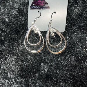 Paparazzi Silver Teardrop Earrings with Modern Design